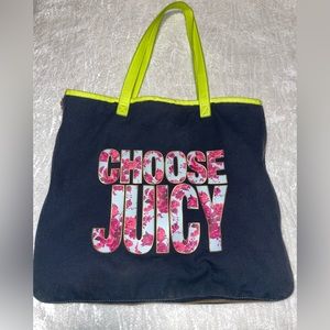 Juicy Couture Expandable Tote - Black/Pink/Green